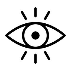 Poster - A large vision symbol in the center. Isolated black symbol