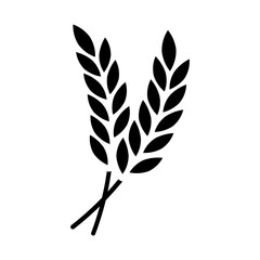 Poster - A large wheat symbol in the center. Isolated black symbol