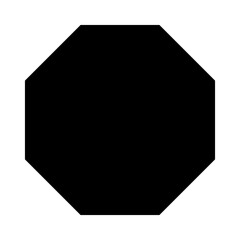 Wall Mural - A large octagon symbol in the center. Isolated black symbol