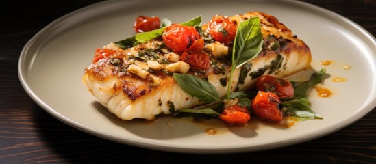 Canvas Print - Mahi Mahi infused with dried tomato and basil