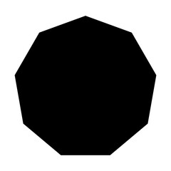 Poster - a large nonagon symbol in the center. isolated black symbol