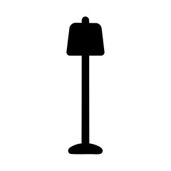 Poster - A large floor lamp symbol in the center. Isolated black symbol. Vector illustration on white background