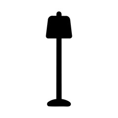Poster - A large floor lamp symbol in the center. Isolated black symbol. Illustration on transparent background