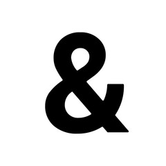Poster - A large ampersand symbol in the center. Isolated black symbol. Vector illustration on white background