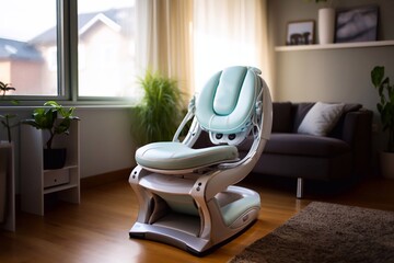 Wall Mural - Image Modern dental chair in the interior of the room. Dentistry massage chair Generative AI