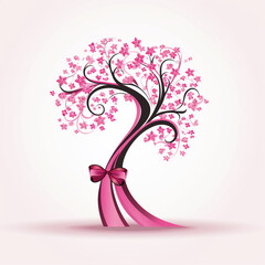 Wall Mural - Pink Ribbon for Bold and EyeCatching Design