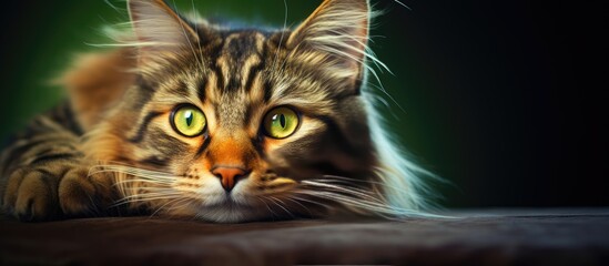 Canvas Print - Gorgeous feline with emerald gaze