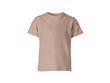 The isolated sand beige colour blank fashion tee front mockup template