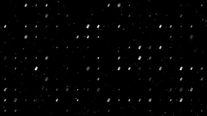 Poster - Template animation of evenly spaced computer mouse symbols of different sizes and opacity. Animation of transparency and size. Seamless looped 4k animation on black background with stars