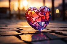 A Colourful Broken Glass Heart.