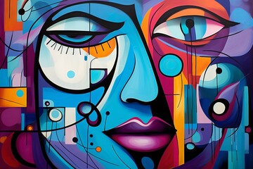 Wall Mural - abstract representation of human emotion 