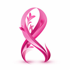 Wall Mural - Lush pink ribbon for breast cancer awareness decorations