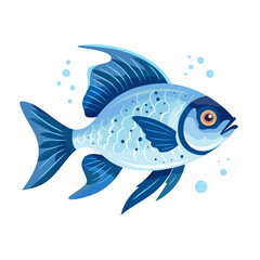 Wall Mural - Detailed fish drawing for educational poster