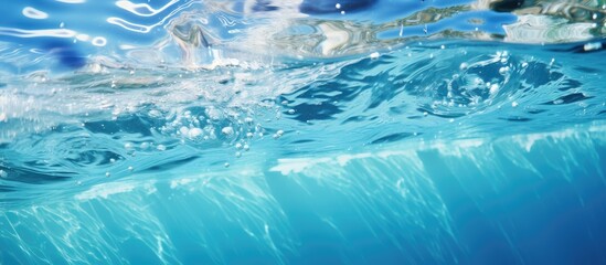 Poster - Crystal clear water creates a natural backdrop with soothing pool waves