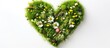 Grassy and flowery green heart