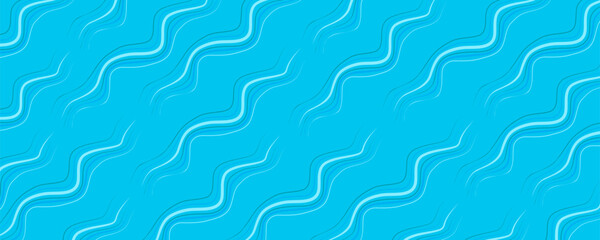 Wall Mural - abstract blue background with wavy lines in a paper style. Vector illustration.