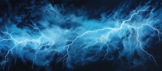 Wall Mural - vivid lightning night sky and thunderstorm illustrated on dark canvas for creative design