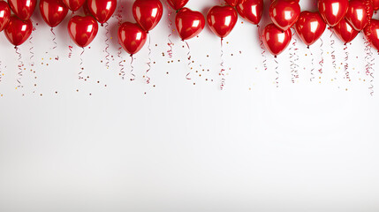 red balloons celebration background 