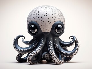 Canvas Print - octopus on black background