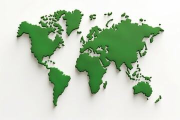 tree or forest shape of world map, green world map