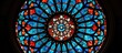 Stained glass rosette adorns La Plata Cathedral