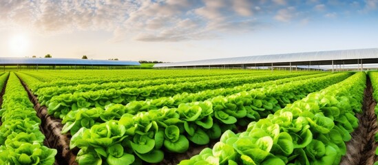 Wall Mural - Greenhouse grown lettuce light green in color