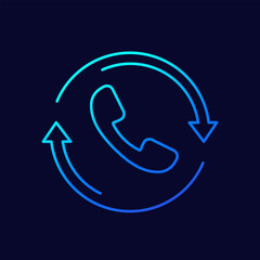 Sticker - request phone call, callback line vector icon