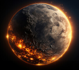 Poster - Mercury is the closest planet to the Sun in the solar system and its surface is like a silvery purgatory.