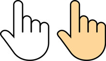 Human Hand With Pointing Finger Vector Icon