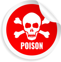 Wall Mural - Poison vector warning label with skull