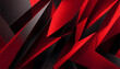 Geometric Red and Black Background, The red and black colors are complementary, creating a bold and striking effect