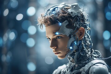 artificial intelligence in the image of a young guy, technologies of the future