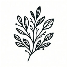 シンプルな植物の線画イラスト