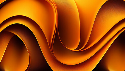 Wall Mural - Orange abstract background with smooth waves