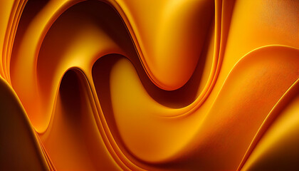 Wall Mural - Orange abstract background with smooth waves