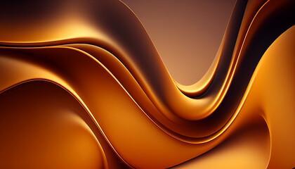 Wall Mural - Orange abstract background with smooth waves