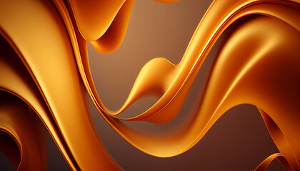 Wall Mural - Orange abstract background with smooth waves