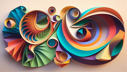 Wall Mural - Paper forms with hallucinations