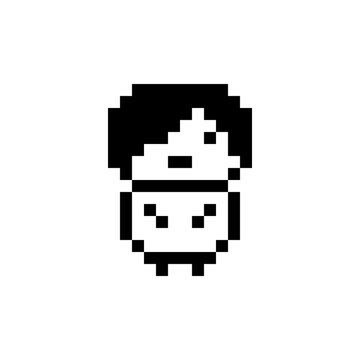 ドット絵のキャラ(七三分け_片目)