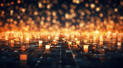 Canvas Print - beautiful defocused golden lights bokeh abstract background