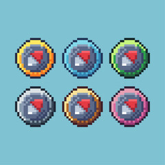 Poster - Pixel art sets of compass direction with variation color item asset. Simple bits of compass pixelated style. 8bits perfect for game asset or design asset element for your game design asset.