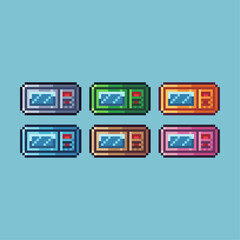 Poster - Pixel art sets of oven heater with variation color item asset. Simple bits of oven food pixelated style. 8bits perfect for game asset or design asset element for your game design asset.