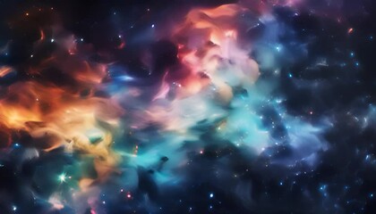 Wall Mural - cosmic cloud with bright stars and colorful nebulas. abstract background and wallpaper.