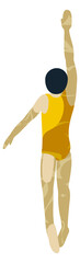 Wall Mural - Swimming person top view. Athlete in swimsuit. Sport character