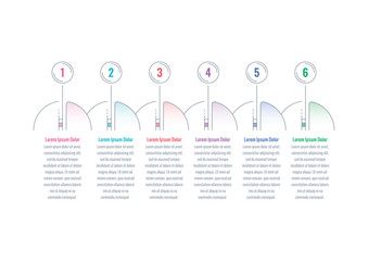 business, internet, magazine, annual report, education information template. six options infographic template. outline, geometric infographic template