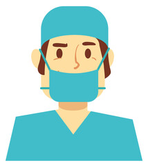 Canvas Print - Surgeon portrait. Doctor in medical mask head avatar