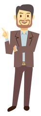 Poster - Businessman pointing finger. Office manager cartoon character