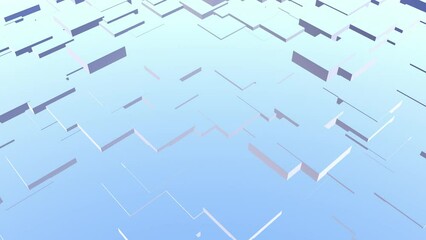 Poster - Blue abstract background from cubes. Rendering animation.
