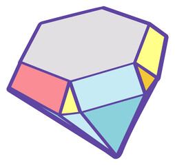 Sticker - Colorful diamond icon. Gemstone symbol. Luxury jewel