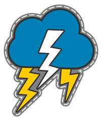 Wall Mural - thunderstorm sticker. colorful cloud and lightning patch